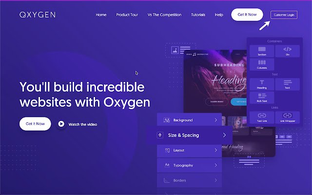 OxygenBuilder.com Chrome web mağazasından Giriş Bağlantısı OffiDocs Chromium çevrimiçi ile çalıştırılacak