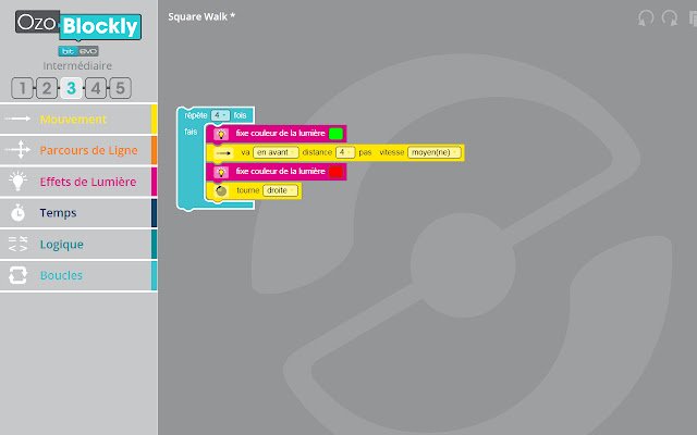 سيتم تشغيل OzoBlockly en Français من متجر Chrome الإلكتروني مع OffiDocs Chromium عبر الإنترنت