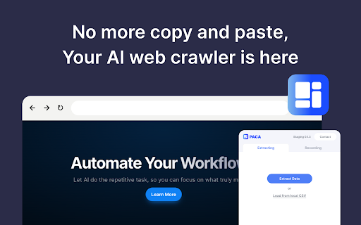 PACA: AI powered web automation  from Chrome web store to be run with OffiDocs Chromium online