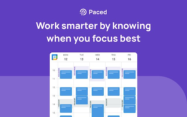 Paced — Daily Planner ze sklepu internetowego Chrome do uruchomienia z OffiDocs Chromium online