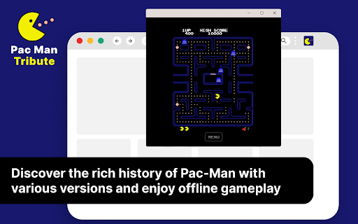 Pac Man Tribute  from Chrome web store to be run with OffiDocs Chromium online