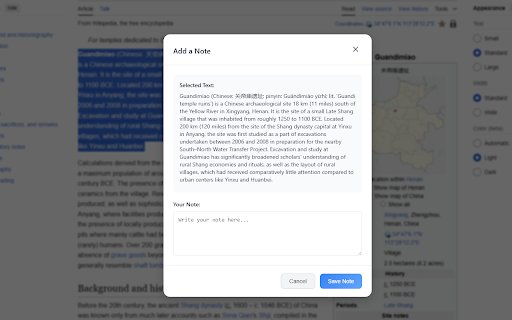 Page Notes  from Chrome web store to be run with OffiDocs Chromium online