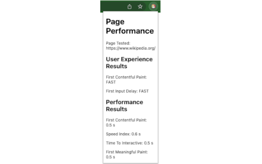 Page Performance  from Chrome web store to be run with OffiDocs Chromium online