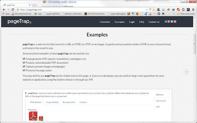 pageTrap Convert URLs to PDFs or Images  from Chrome web store to be run with OffiDocs Chromium online