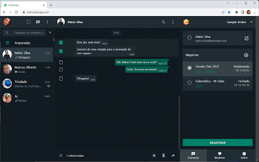 Painel do Corretor  from Chrome web store to be run with OffiDocs Chromium online