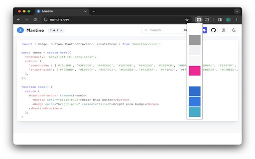Palette Fetcher  from Chrome web store to be run with OffiDocs Chromium online