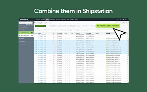Palmstreet Shipment Combiner  from Chrome web store to be run with OffiDocs Chromium online