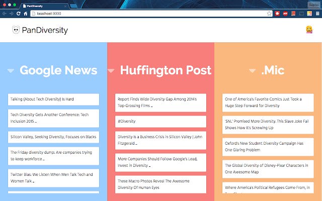 PanDiversity  from Chrome web store to be run with OffiDocs Chromium online