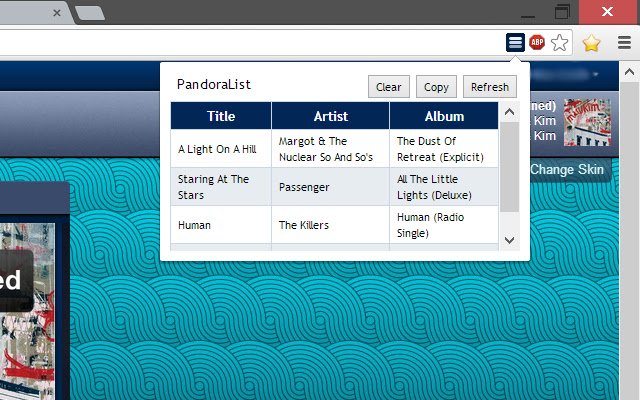 Chrome ウェブストアの PandoraList を OffiDocs Chromium オンラインで実行する