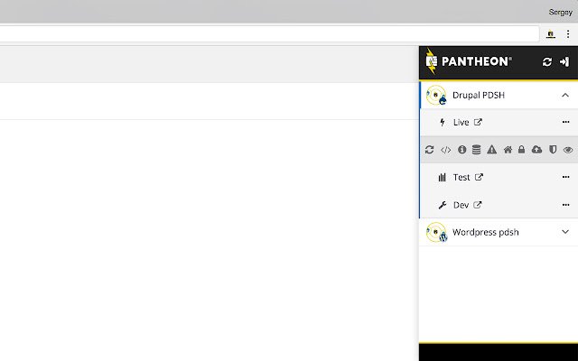 يتم تشغيل Pantheon Dashboard من متجر Chrome الإلكتروني مع OffiDocs Chromium عبر الإنترنت
