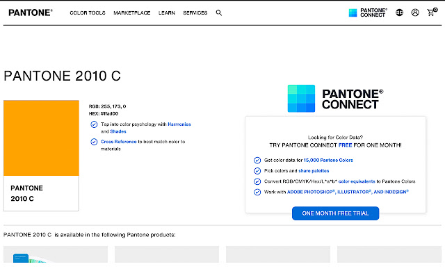 รหัสสี Pantone เปิดเผยจาก Chrome เว็บสโตร์ที่จะเรียกใช้ด้วย OffiDocs Chromium ออนไลน์