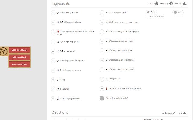 Injektor Rasa PantryChef dari toko web Chrome untuk dijalankan dengan OffiDocs Chromium online
