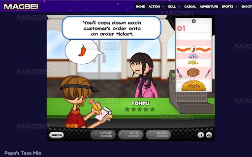 Papas Taco Mia Unblocked Game Launcher  from Chrome web store to be run with OffiDocs Chromium online