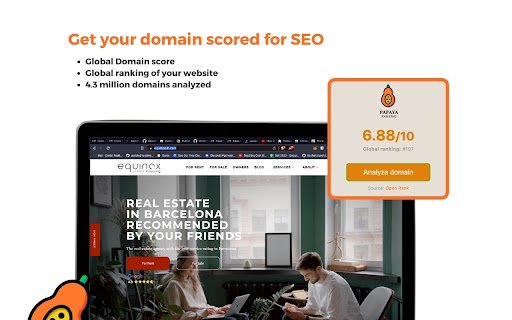 Papaya ranking: domain rank analysis  from Chrome web store to be run with OffiDocs Chromium online