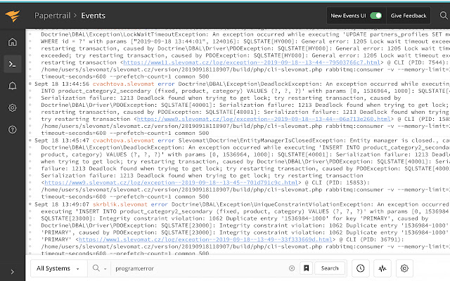 Pautan Boleh Diklik Papertrail daripada kedai web Chrome untuk dijalankan dengan OffiDocs Chromium dalam talian