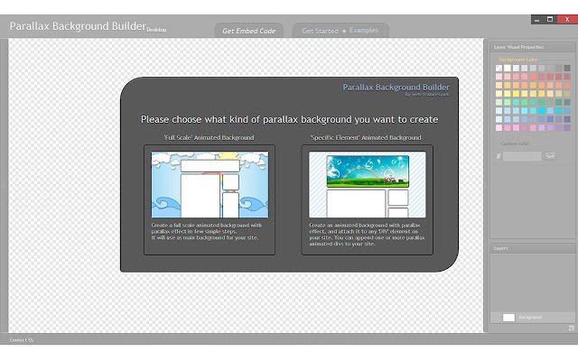 Parallax Background Builder (версия для настольных компьютеров) из интернет-магазина Chrome будет запускаться с помощью онлайн-версии OffiDocs Chromium
