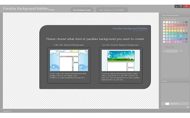 Chrome web mağazasından Paralaks Arka Plan Oluşturucu (Masaüstü Sürümü), OffiDocs Chromium çevrimiçi ile çalıştırılacak