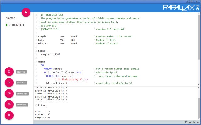 Parallax IDE  from Chrome web store to be run with OffiDocs Chromium online