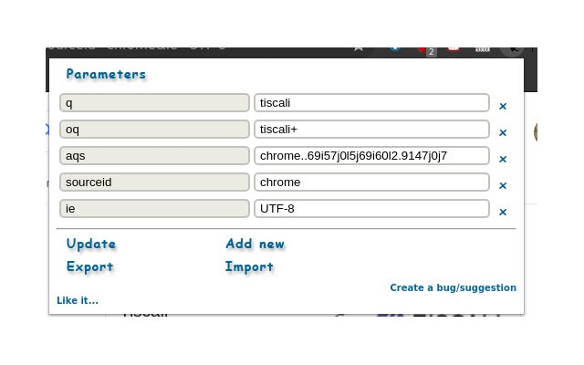 Parameters Editor  from Chrome web store to be run with OffiDocs Chromium online