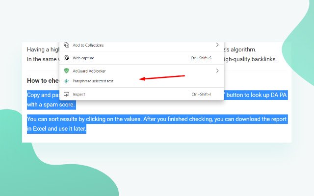 Paraphraser  from Chrome web store to be run with OffiDocs Chromium online