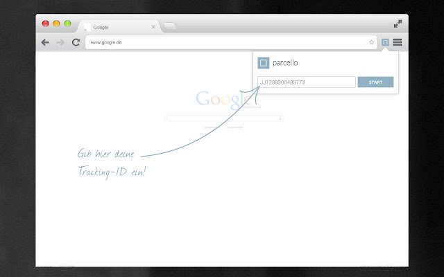 Chrome ウェブストアからの Parcello.tracking を OffiDocs Chromium online で実行する