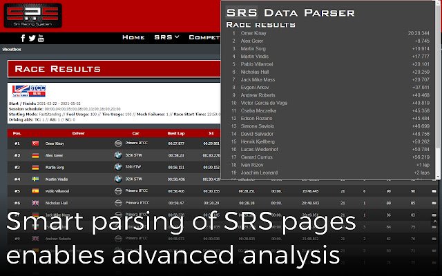 Parsifal SRS Data Parser de Chrome web store se ejecutará con OffiDocs Chromium en línea
