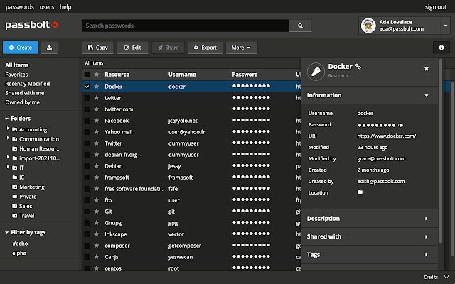 Passbolt Open source password manager  from Chrome web store to be run with OffiDocs Chromium online