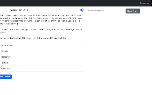 Pass Medicine Test Score Hider  from Chrome web store to be run with OffiDocs Chromium online