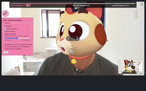 Pass The Mic  from Chrome web store to be run with OffiDocs Chromium online