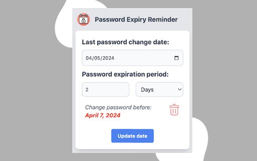 Password Expiry Reminder  from Chrome web store to be run with OffiDocs Chromium online