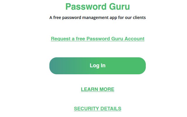 يتم تشغيل ملحق Password Guru من متجر Chrome الإلكتروني مع OffiDocs Chromium عبر الإنترنت