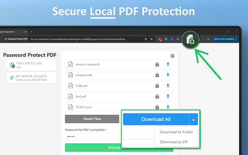 Password Protect PDF  from Chrome web store to be run with OffiDocs Chromium online
