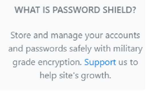 Password Shield  from Chrome web store to be run with OffiDocs Chromium online