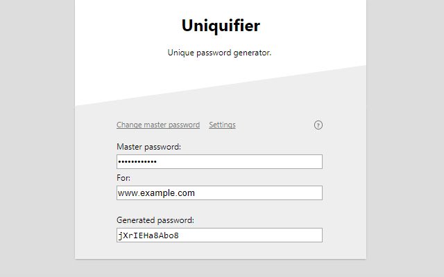 Password Uniquifier  from Chrome web store to be run with OffiDocs Chromium online