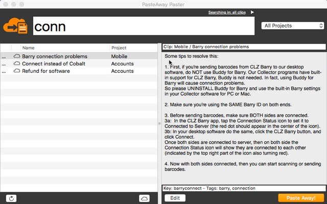 PasteAway daripada kedai web Chrome untuk dijalankan dengan OffiDocs Chromium dalam talian