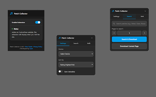 Patch Collector  from Chrome web store to be run with OffiDocs Chromium online