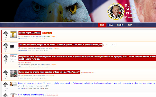 Patriots.win Add Downvote  from Chrome web store to be run with OffiDocs Chromium online