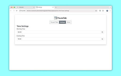 PauseTab  from Chrome web store to be run with OffiDocs Chromium online