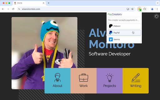 PayCreators  from Chrome web store to be run with OffiDocs Chromium online