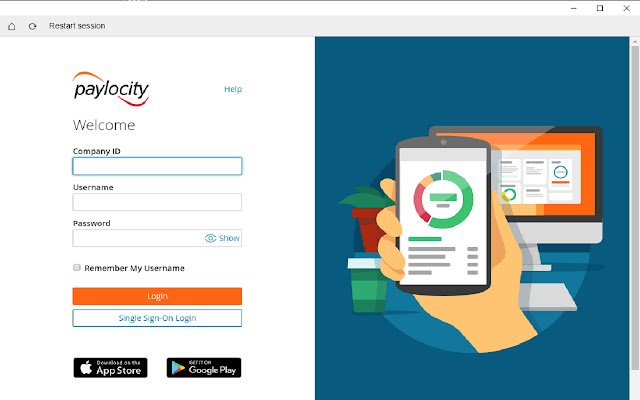 Log Masuk Paylocity dari kedai web Chrome untuk dijalankan dengan OffiDocs Chromium dalam talian