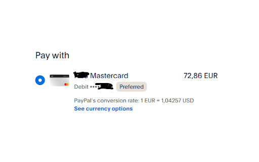 Paypal Automatic Currency Conversion Block  from Chrome web store to be run with OffiDocs Chromium online