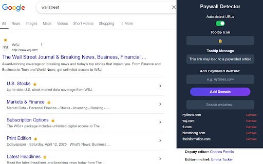 Paywall Detector for Chrome – Detect Subscription Only or Premium Content  from Chrome web store to be run with OffiDocs Chromium online