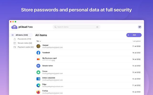 pCloud Pass Password manager  from Chrome web store to be run with OffiDocs Chromium online