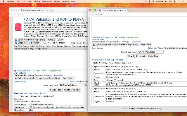 PDF/A Validator at PDF to PDF/A mula sa Chrome web store na tatakbo sa OffiDocs Chromium online