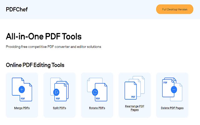 PDFChef  from Chrome web store to be run with OffiDocs Chromium online
