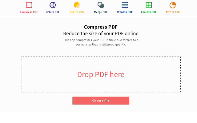 PDF Compressor Smallpdf.com ze sklepu internetowego Chrome do uruchomienia z OffiDocs Chromium online