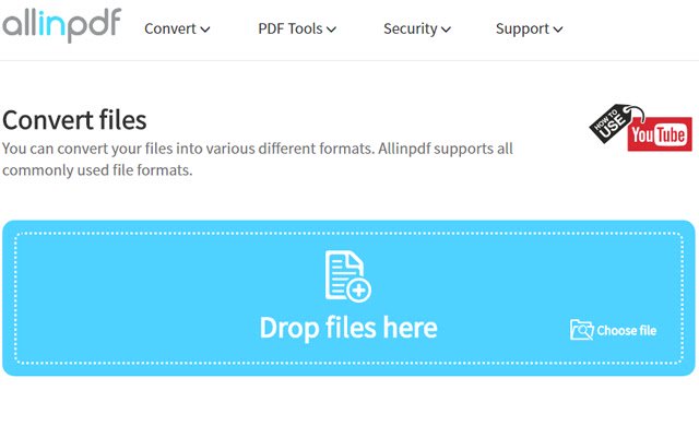 PDF Converter Allinpdf.com din magazinul web Chrome pentru a fi rulat cu OffiDocs Chromium online