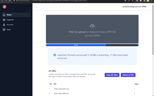 PDF Link Extractor  from Chrome web store to be run with OffiDocs Chromium online