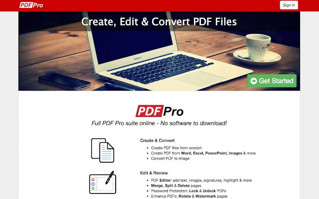 PDF Pro din magazinul web Chrome pentru a fi rulat cu OffiDocs Chromium online