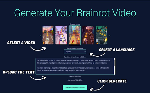 PDF to Brainrot  from Chrome web store to be run with OffiDocs Chromium online